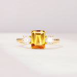 SR09241 Citrine Ring - Yellow-Gold