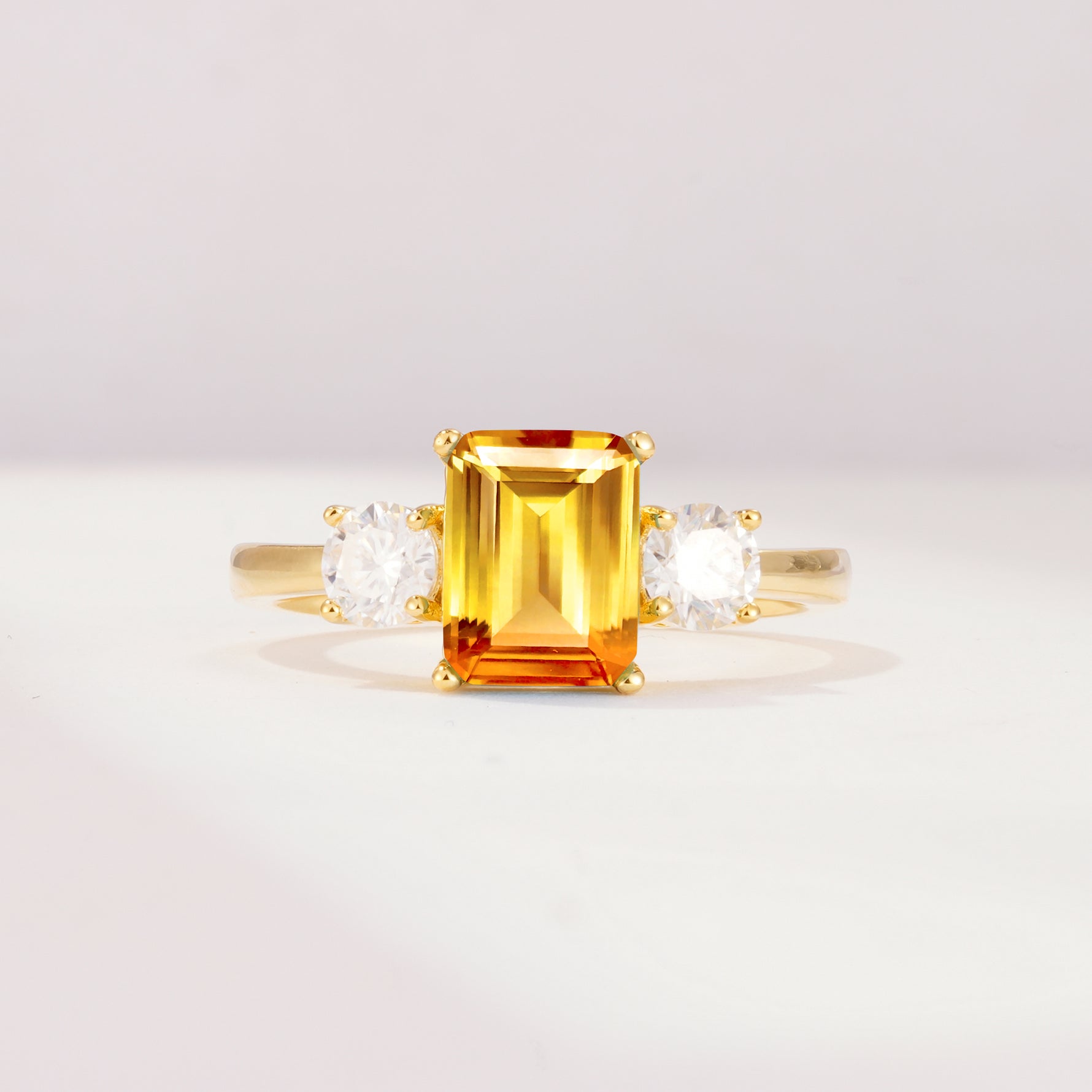 SR09241 Citrine Ring - Yellow-Gold