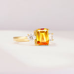 SR09241 Citrine Ring - White-Gold