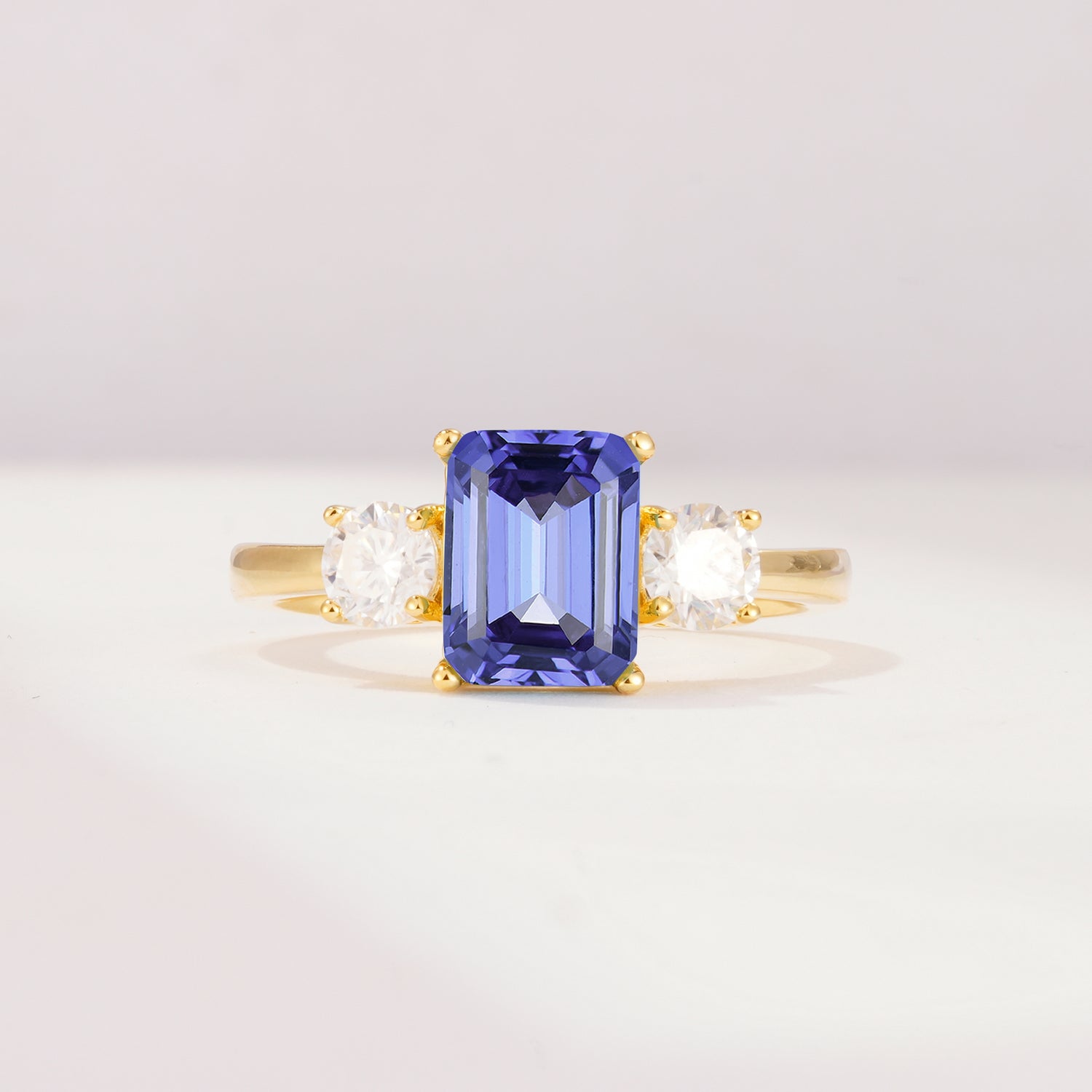SR09241 Tanzanite Ring - Yellow-Gold