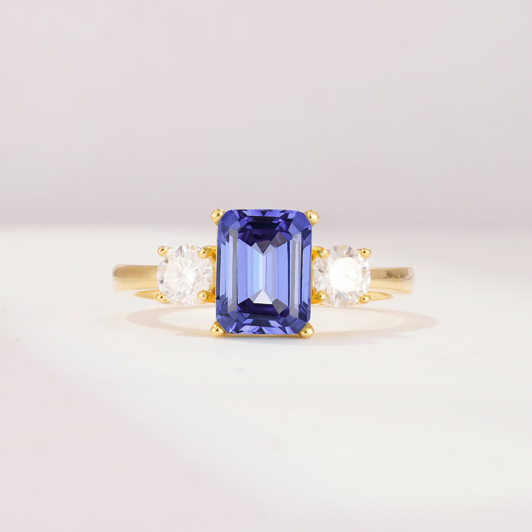 SR09241 Tanzanite Ring - Yellow-Gold