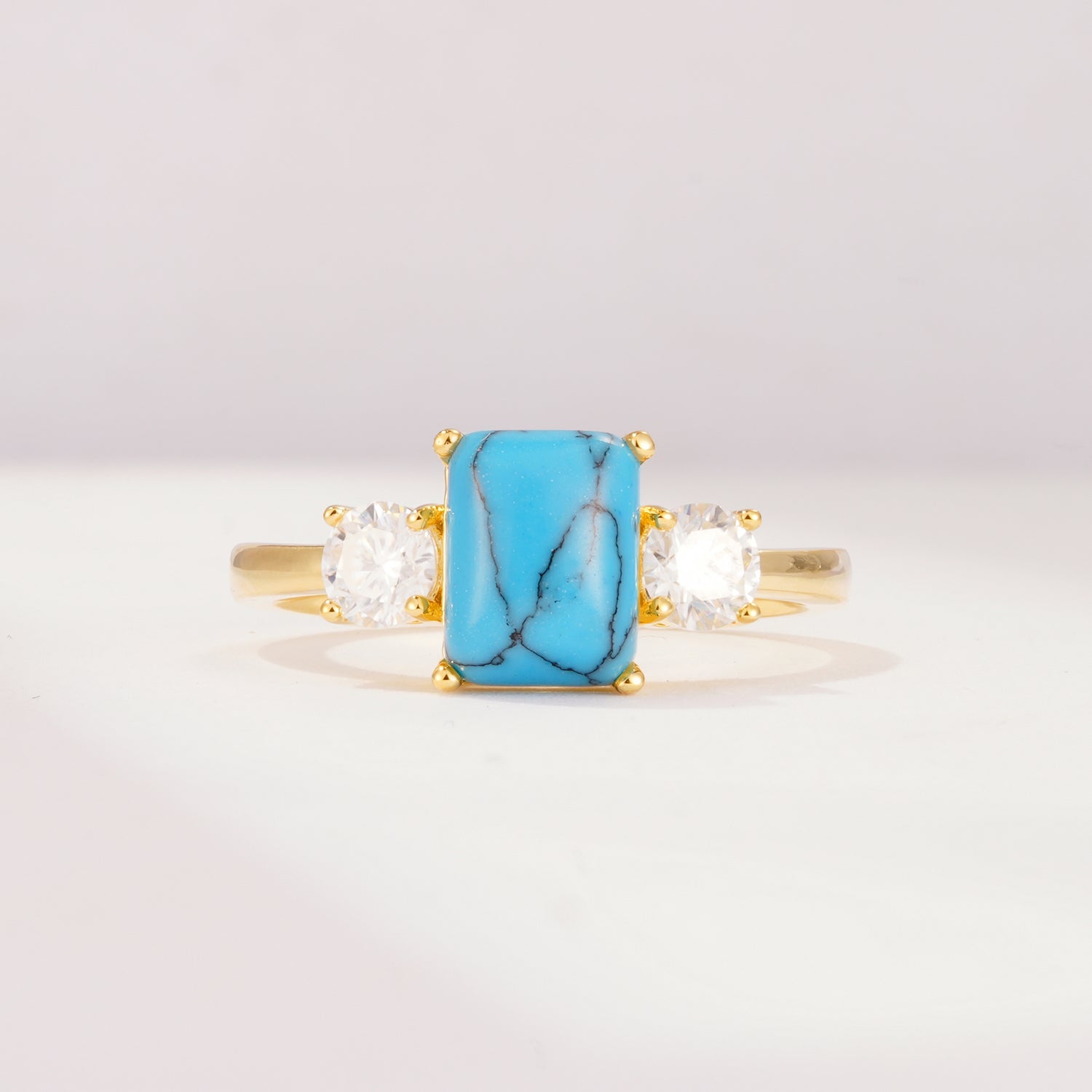 SR09241 Turquoise Ring - Yellow-Gold