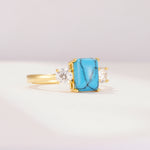 SR09241 Turquoise Ring - White-Gold