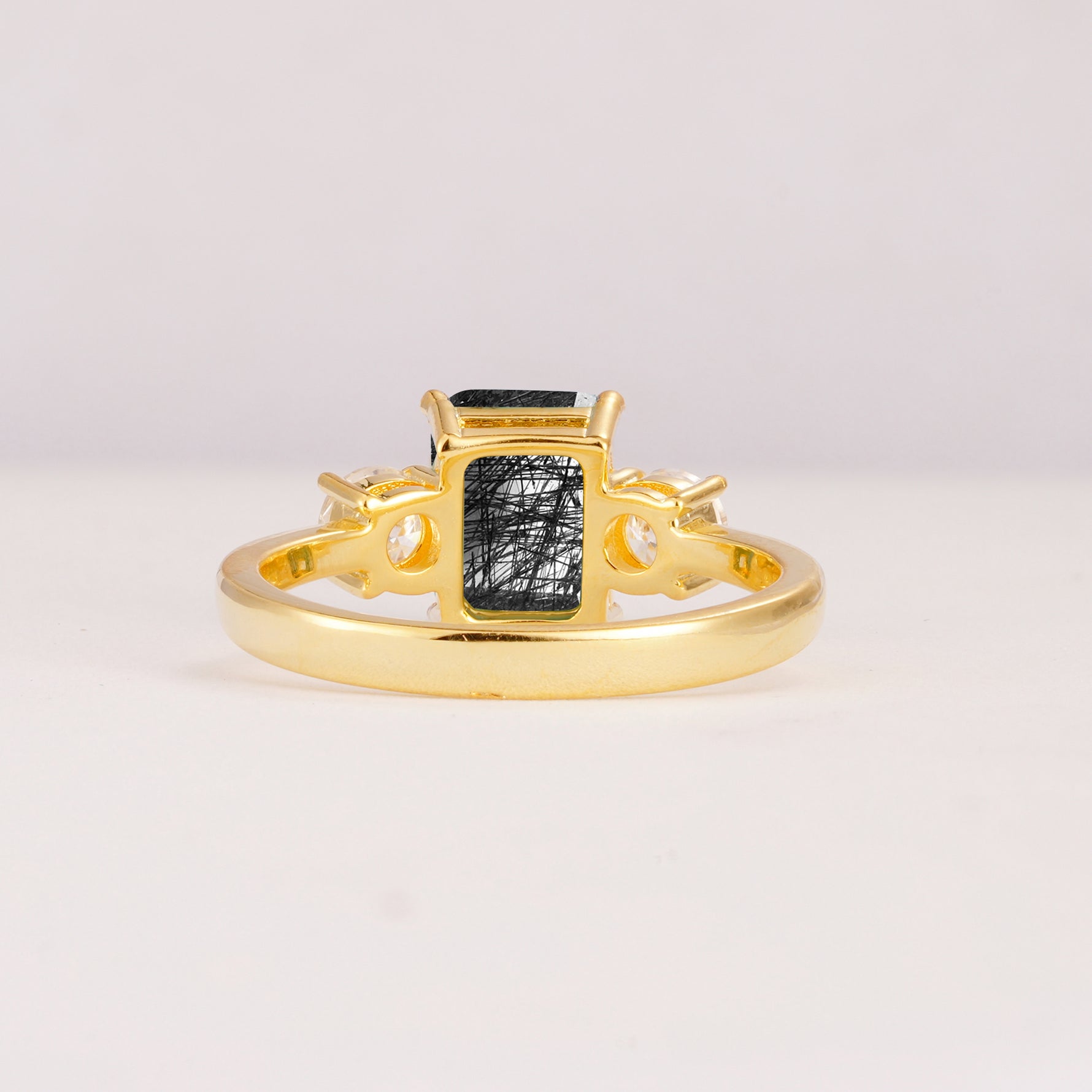 SR09241 Black Rutilated Quartz Ring - Additional view