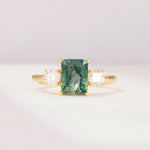 SR09241 Moss Agate Ring - Yellow-Gold