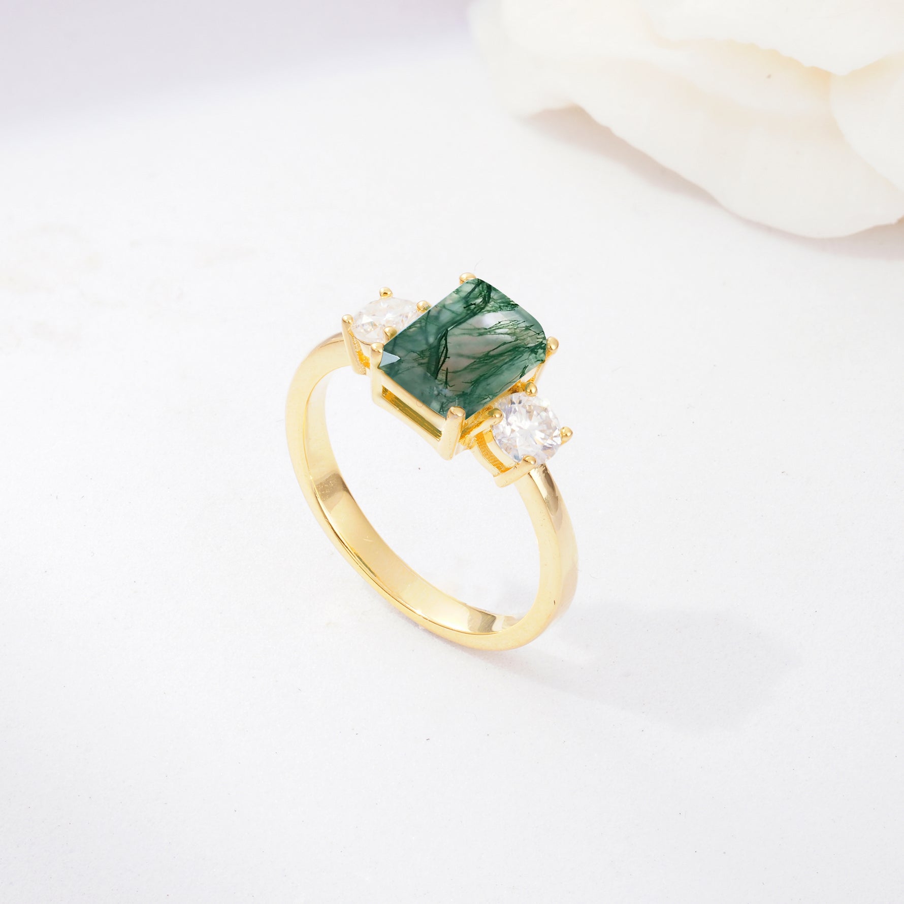 SR09241 Moss Agate Ring - Additional view