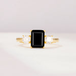 SR09241 Black Onyx Ring - Yellow-Gold