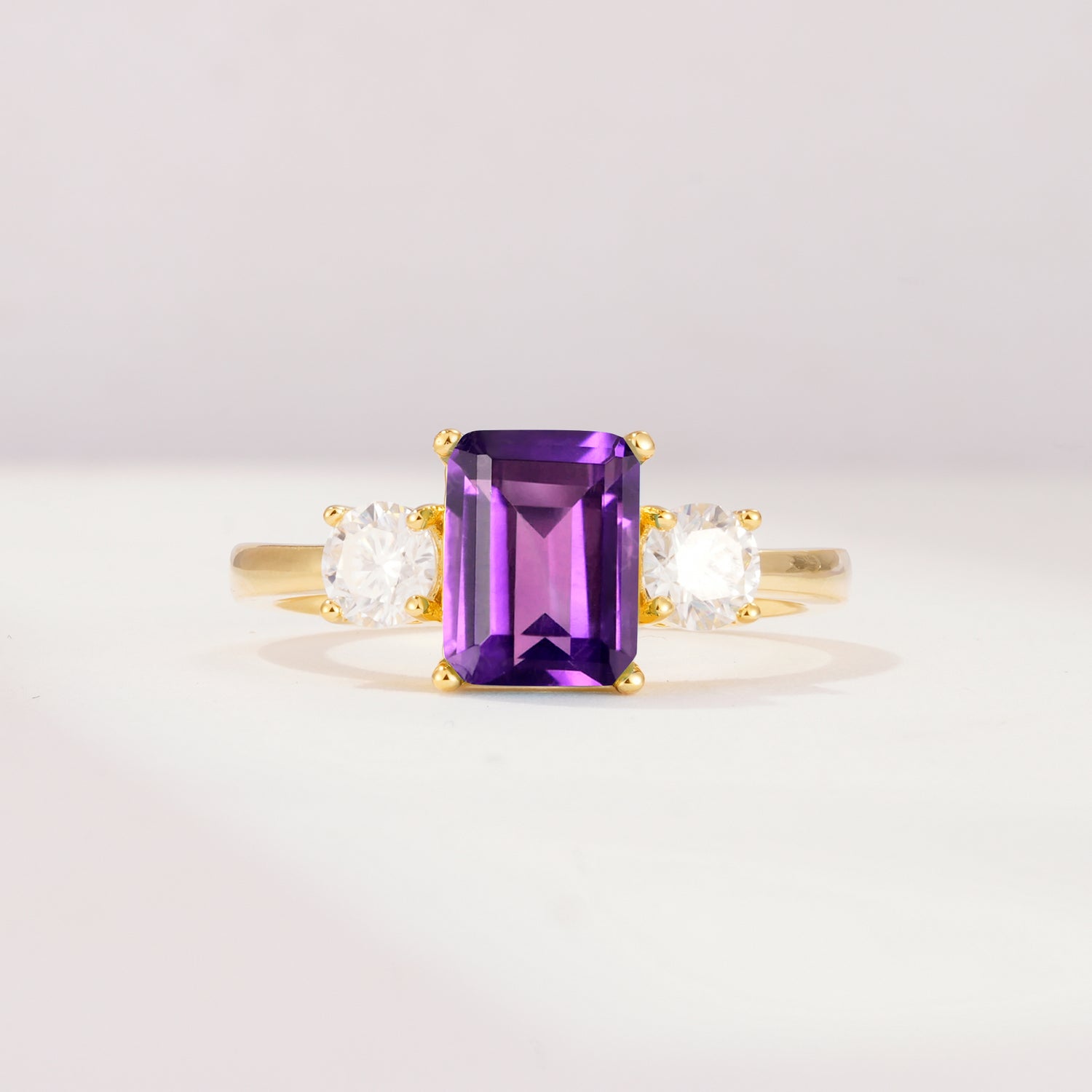 SR09241 Amethyst Ring - Yellow-Gold
