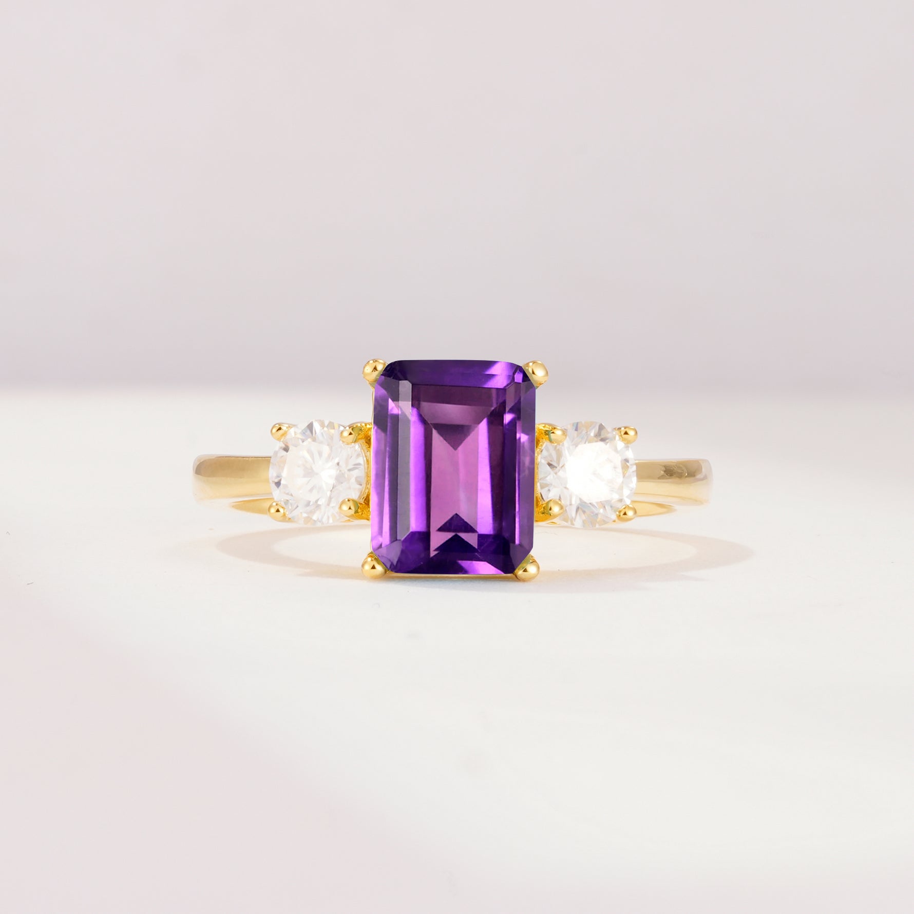 SR09241 Amethyst Ring - Yellow-Gold