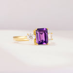 SR09241 Amethyst Ring - White-Gold