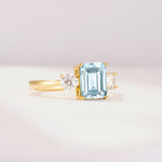 SR09241 Aquamarine Ring - White-Gold