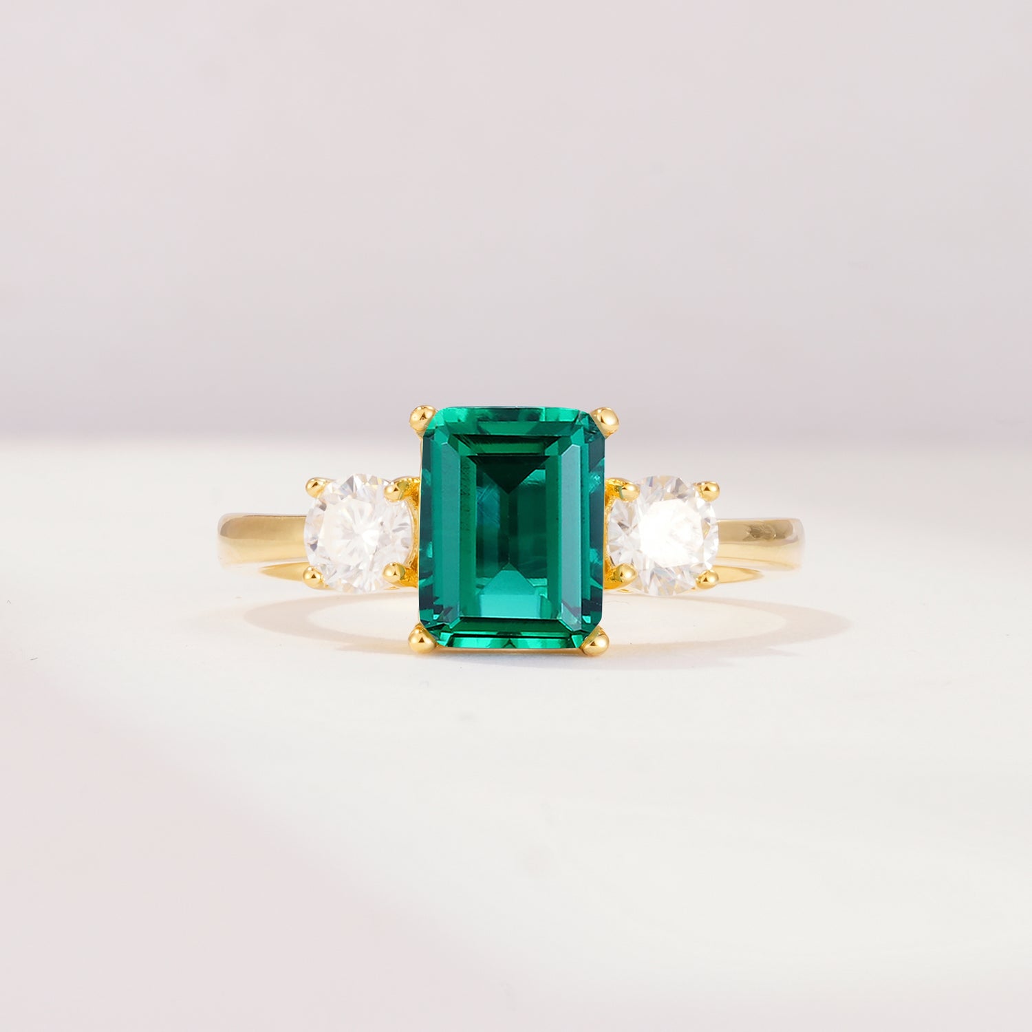 SR09241 Emerald Ring - Yellow-Gold