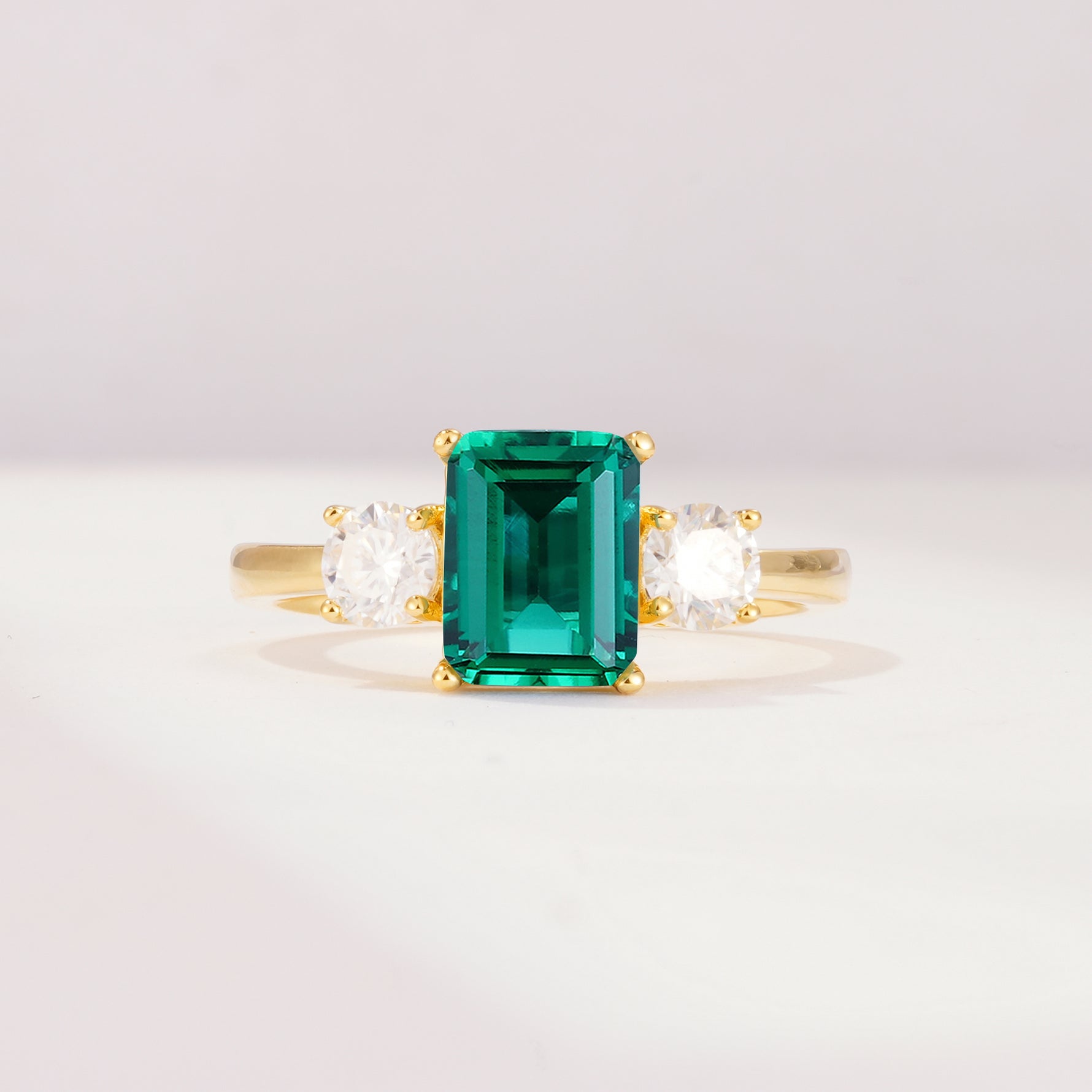 SR09241 Emerald Ring - Yellow-Gold