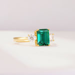 SR09241 Emerald Ring - White-Gold