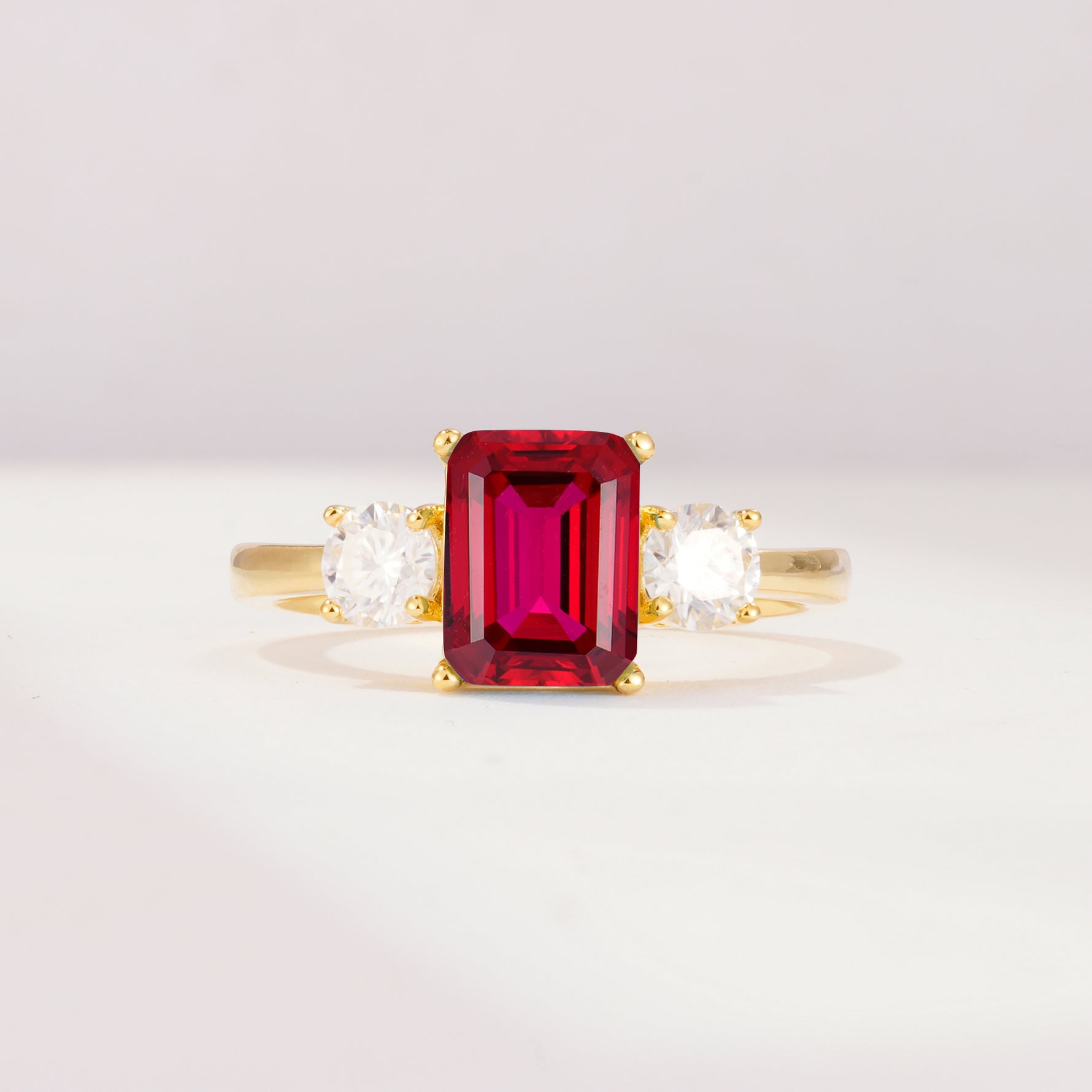 SR09241 Ruby Ring - Yellow-Gold