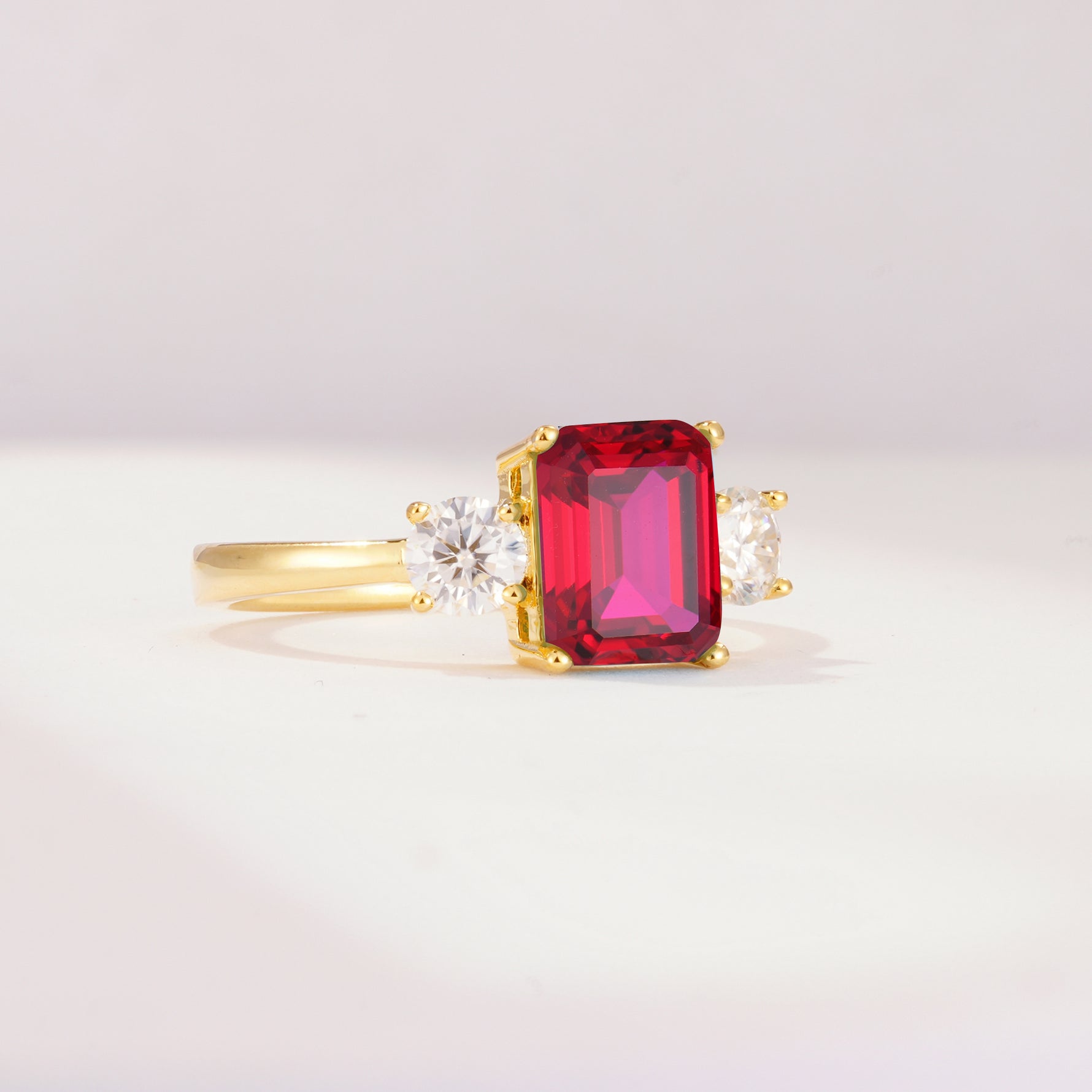 SR09241 Ruby Ring - White-Gold