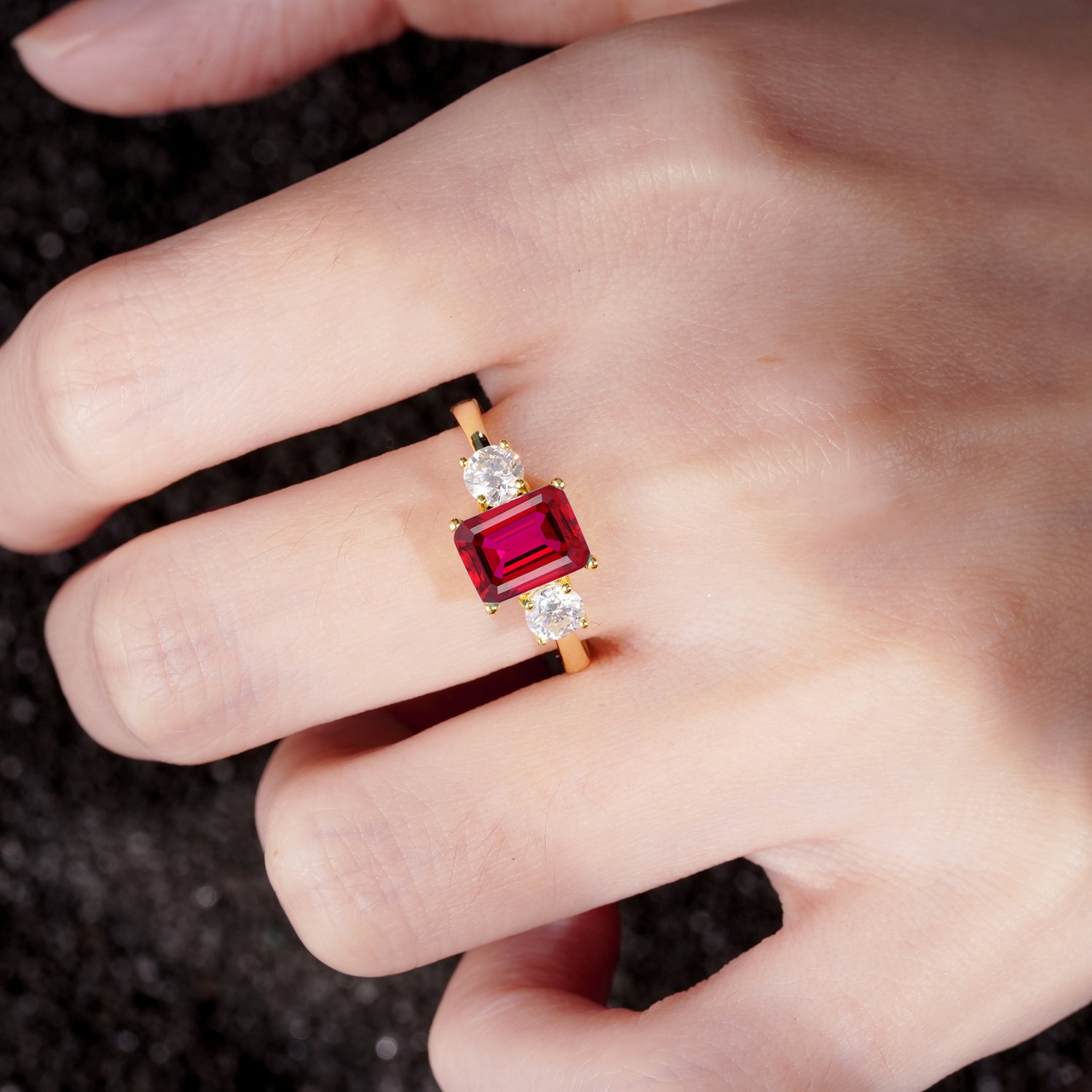SR09241 Ruby Ring - Rose-Gold