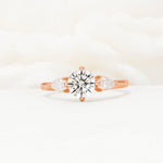 Round Cut Lab Diamond Three Stone Engagement Ring - Additional view
