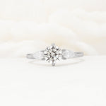 Round Cut Lab Diamond Three Stone Engagement Ring - Additional view