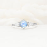 Round Cut Moonstone Three Stone Engagement Ring - Additional view