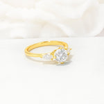 Round Cut Moissanite Three Stone Engagement Ring - Additional view