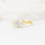 Round Cut Moissanite Three Stone Engagement Ring - Additional view