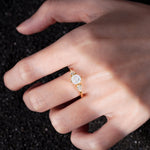 Round Cut Moissanite Three Stone Engagement Ring - Additional view