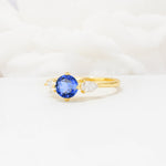 Round Cut Sapphire Three Stone Engagement Ring - Additional view