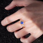 Round Cut Sapphire Three Stone Engagement Ring - Additional view
