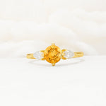 Round Cut Citrine Three Stone Engagement Ring - Additional view