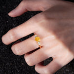 Round Cut Citrine Three Stone Engagement Ring - Additional view