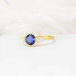 Round Cut Tanzanite Three Stone Engagement Ring - Additional view