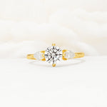 Round Cut Lab Diamond Three Stone Engagement Ring - Additional view