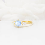Round Cut Moonstone Three Stone Engagement Ring - Additional view