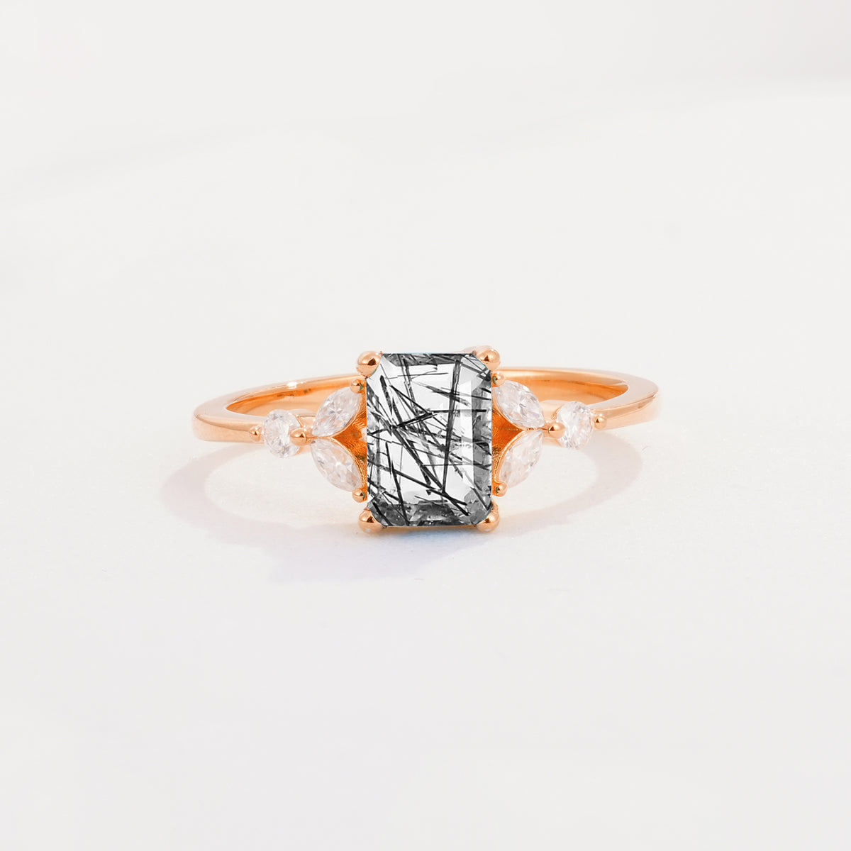 SR09245 Black Rutilated Quartz Ring - Additional view