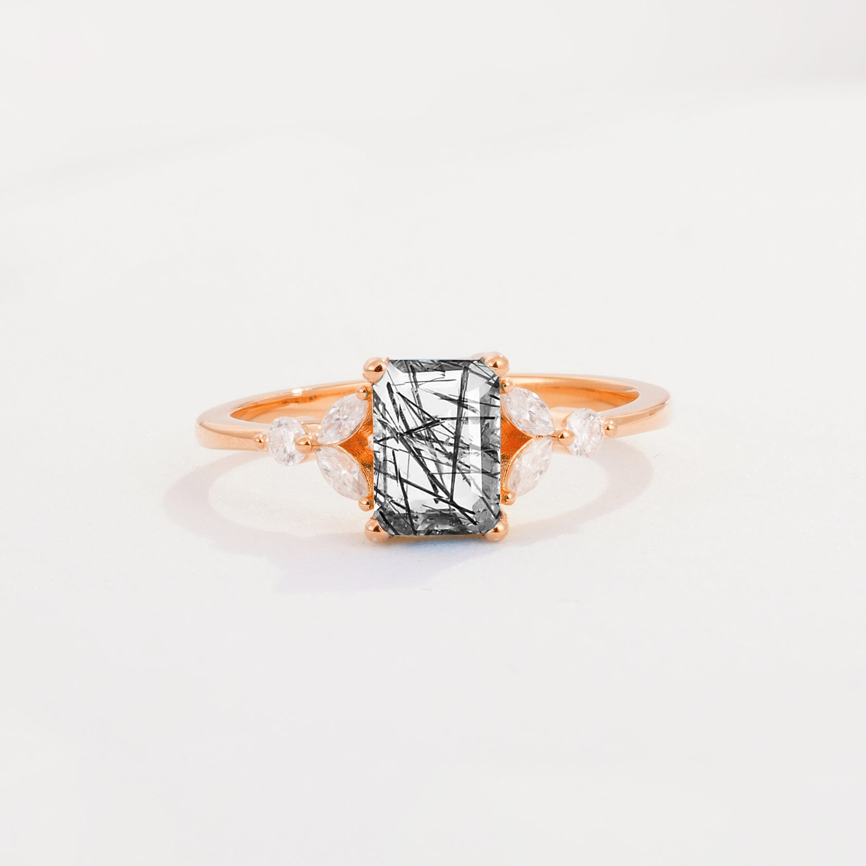 SR09245 Black Rutilated Quartz Ring - Additional view