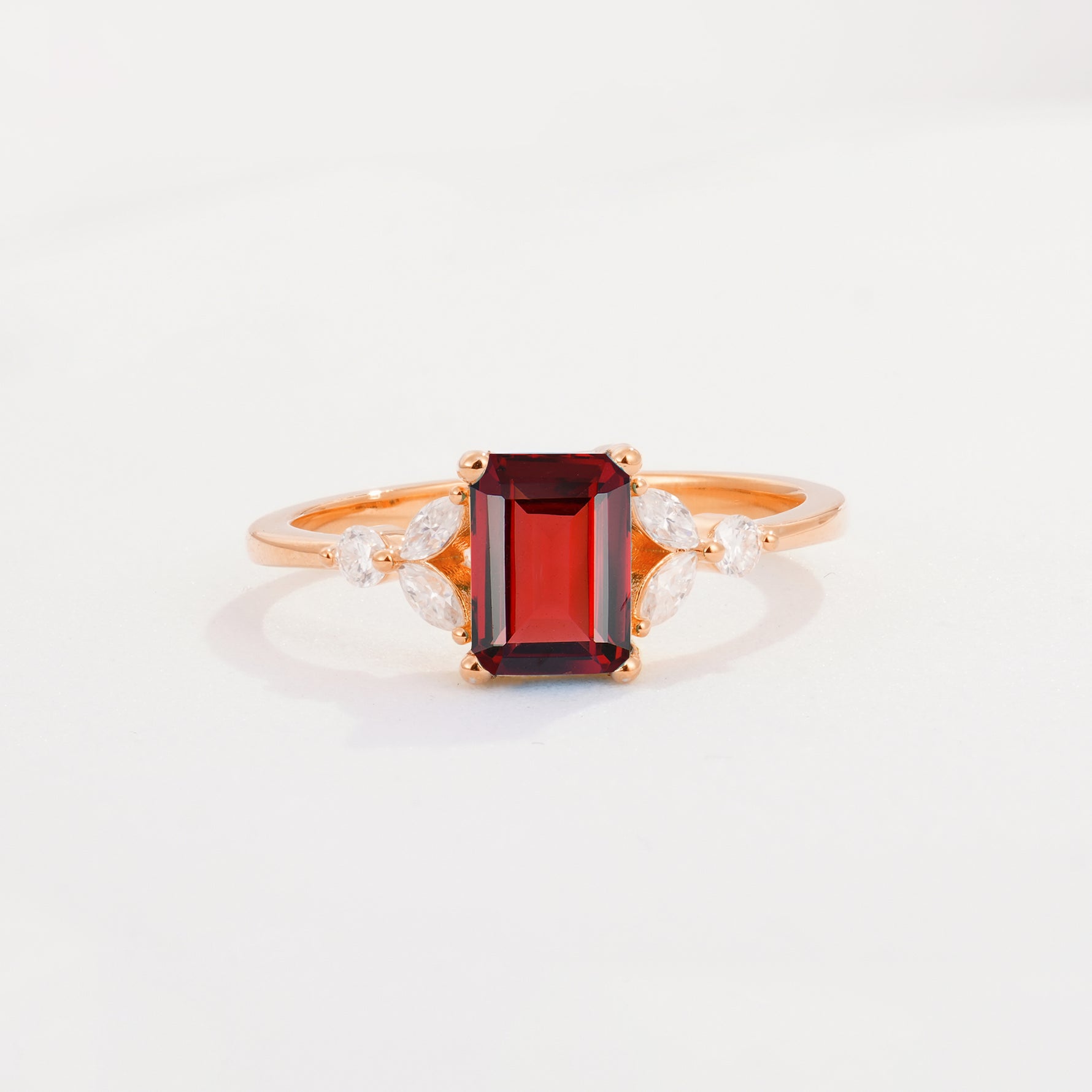 SR09245 Garnet Ring - Additional view