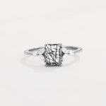SR09245 Black Rutilated Quartz Ring - Additional view