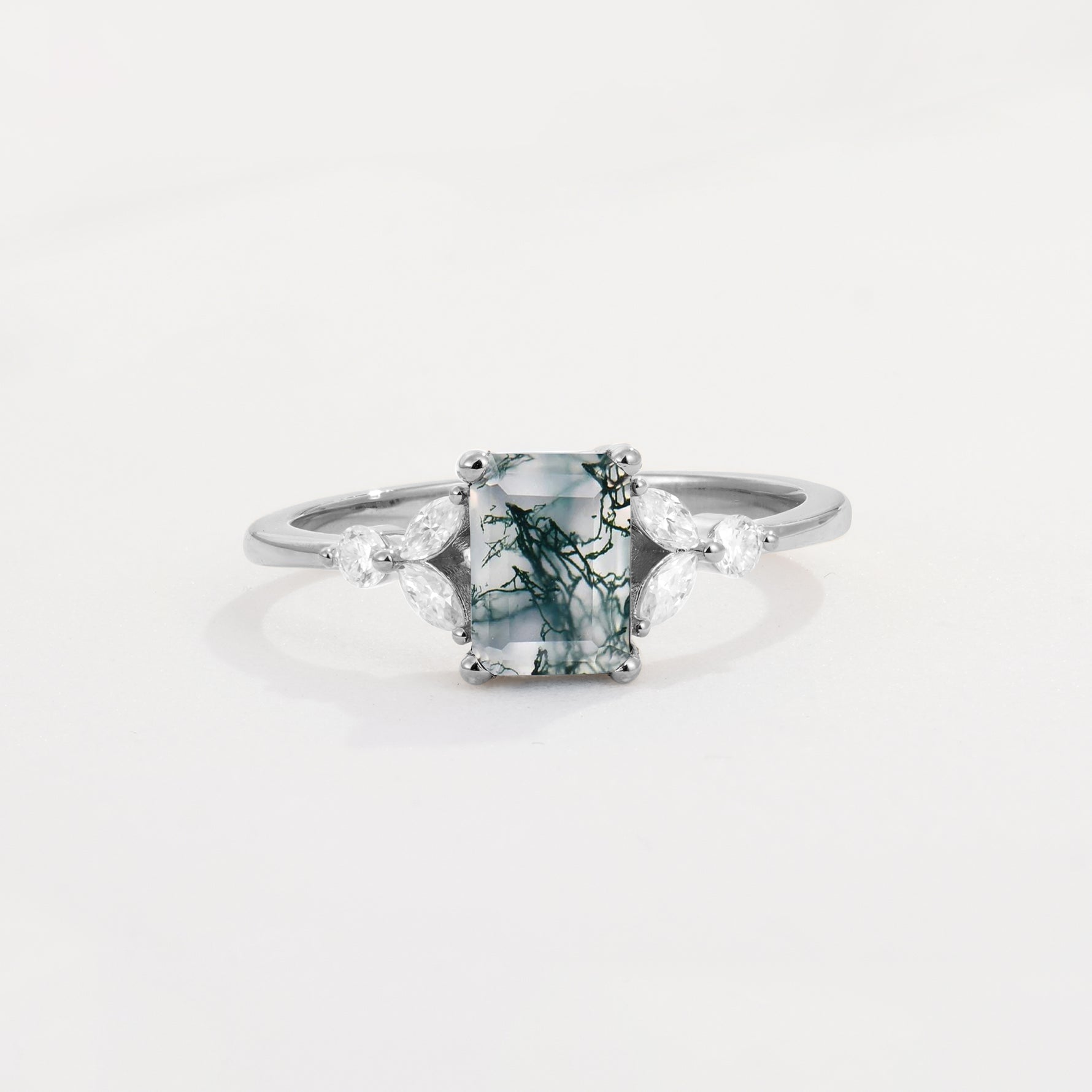 SR09245 Moss Agate Ring - Additional view