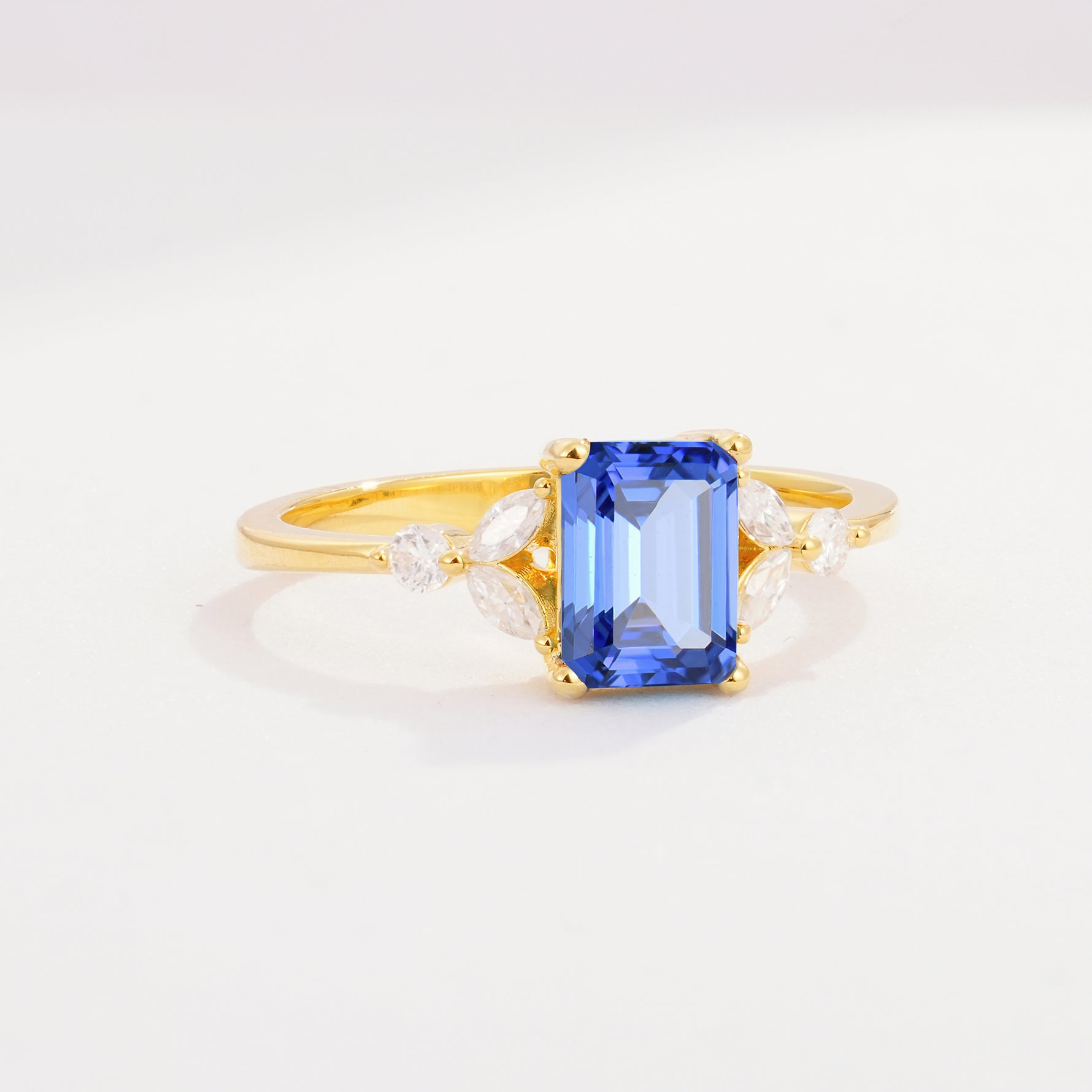SR09245 Sapphire Ring - White-Gold