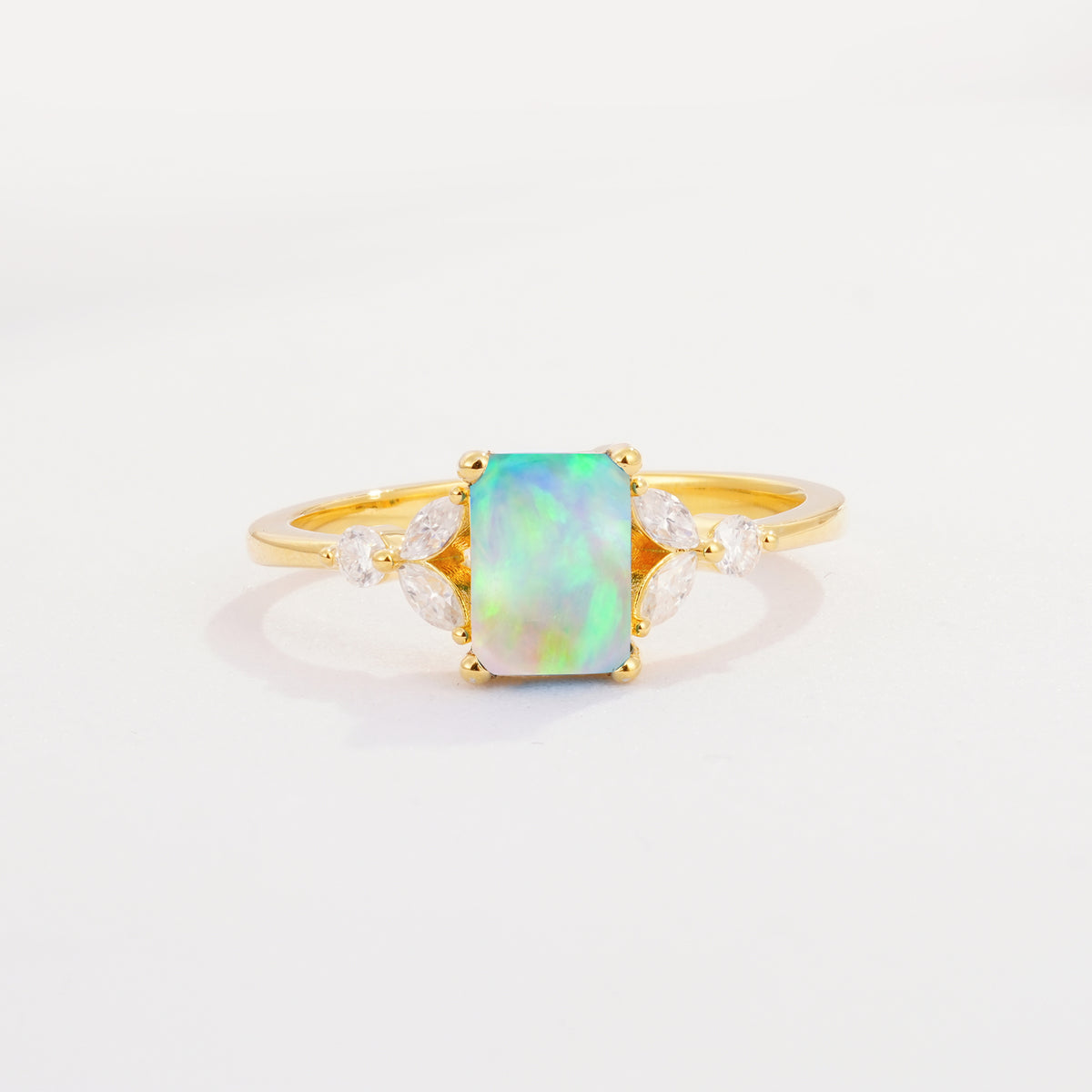 SR09245 Fire Opal Ring - Yellow-Gold