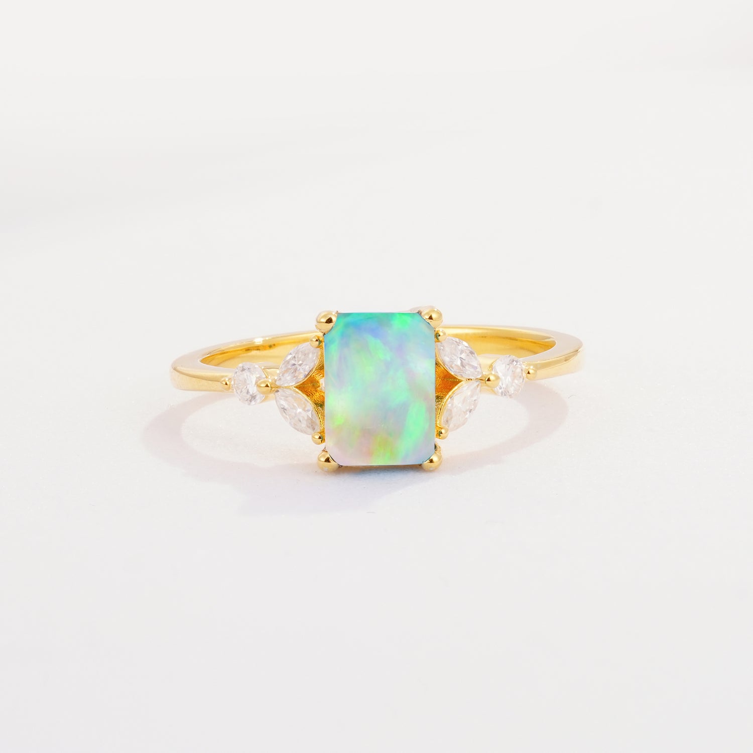 SR09245 Fire Opal Ring - Yellow-Gold