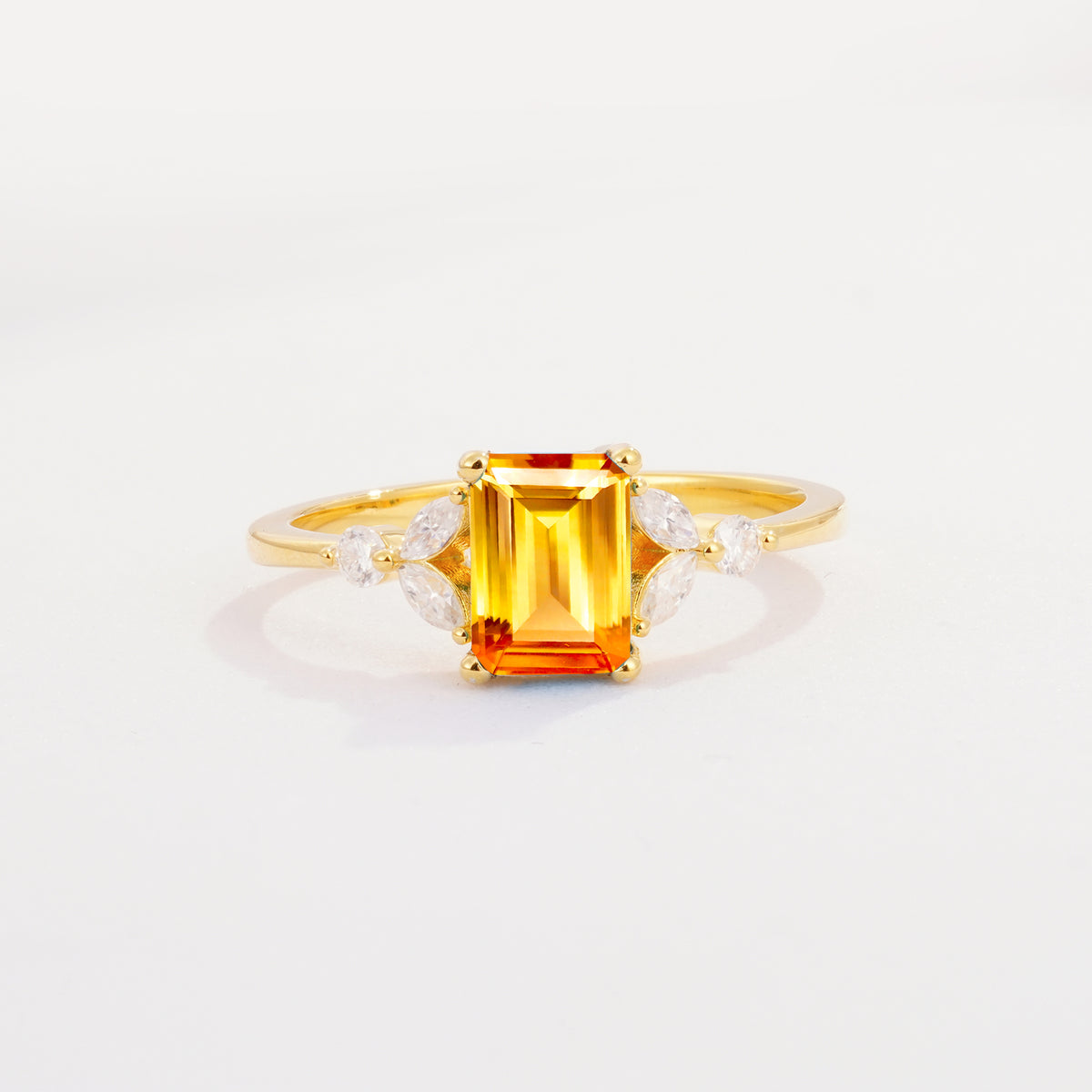 SR09245 Citrine Ring - Yellow-Gold