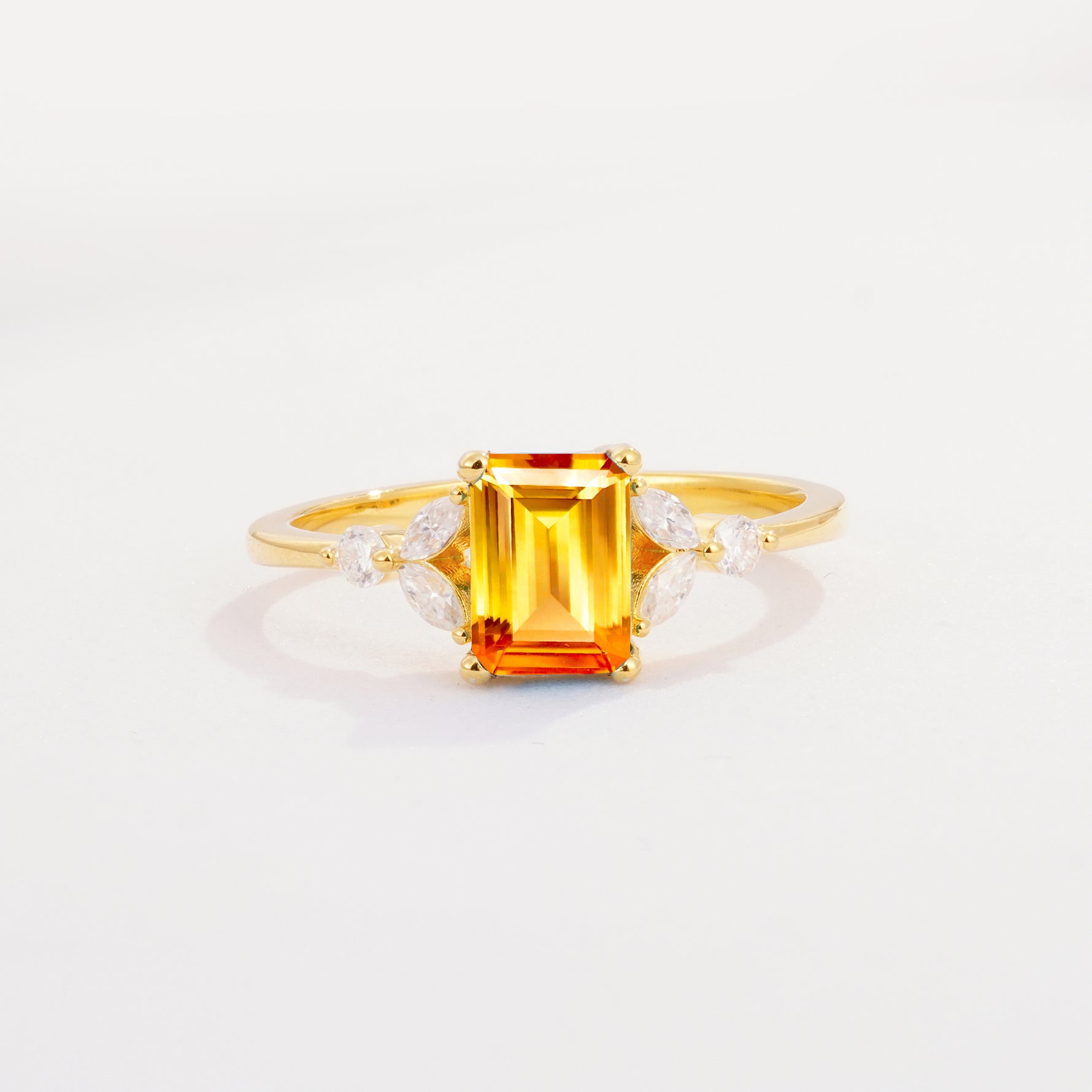 SR09245 Citrine Ring - Yellow-Gold