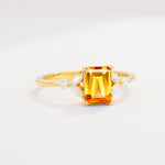SR09245 Citrine Ring - White-Gold
