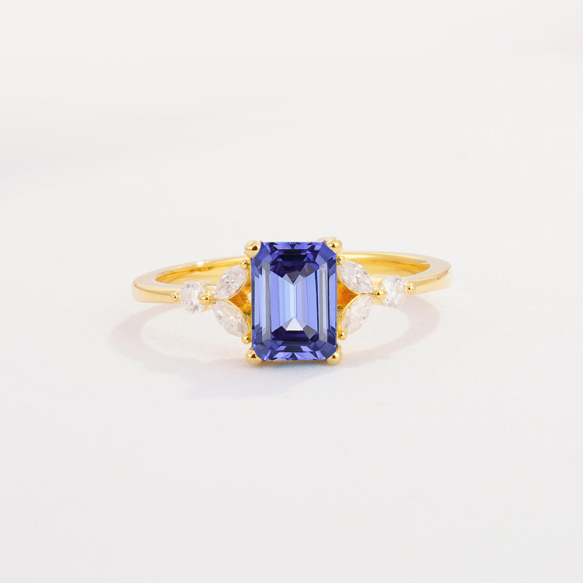 SR09245 Tanzanite Ring - Yellow-Gold