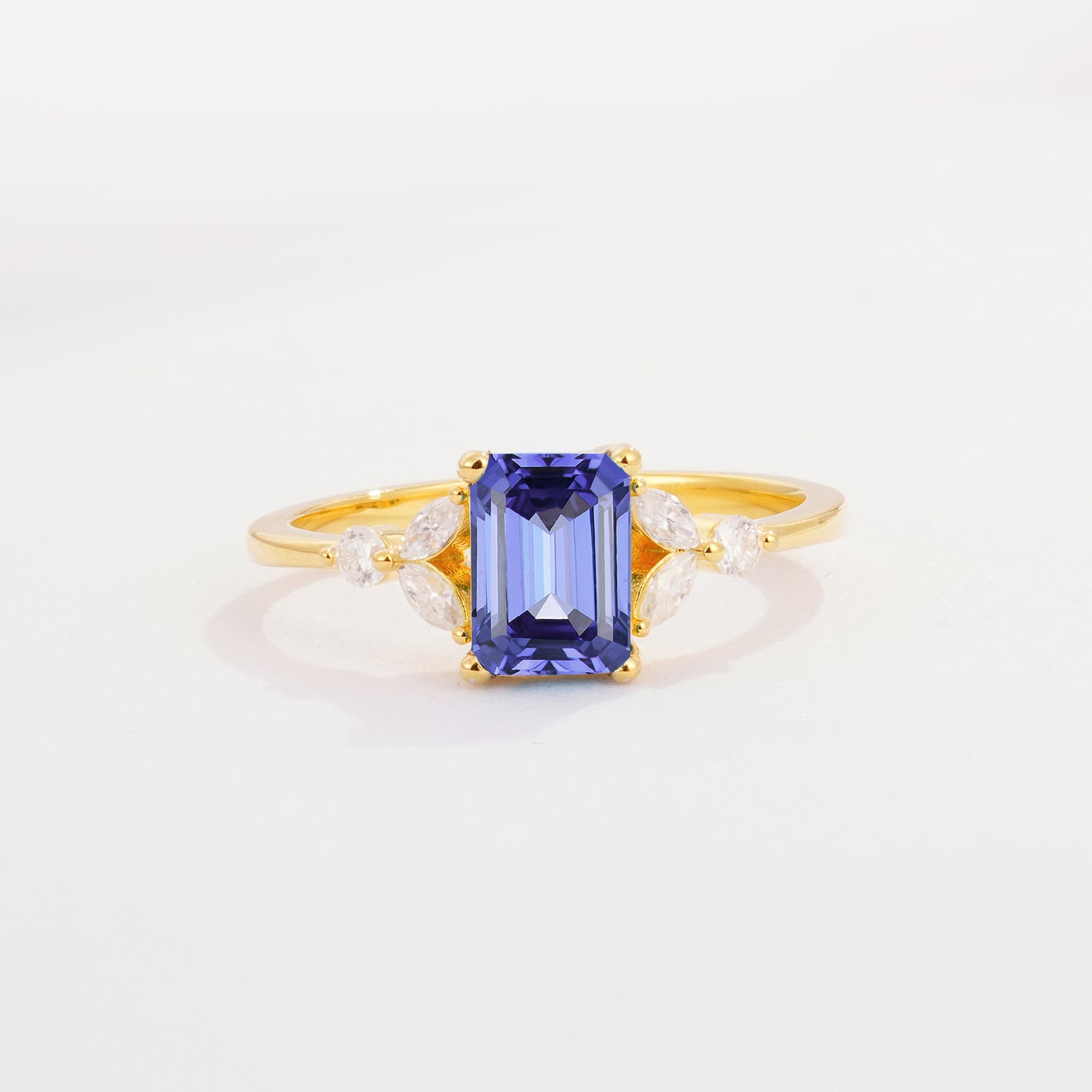 SR09245 Tanzanite Ring - Yellow-Gold