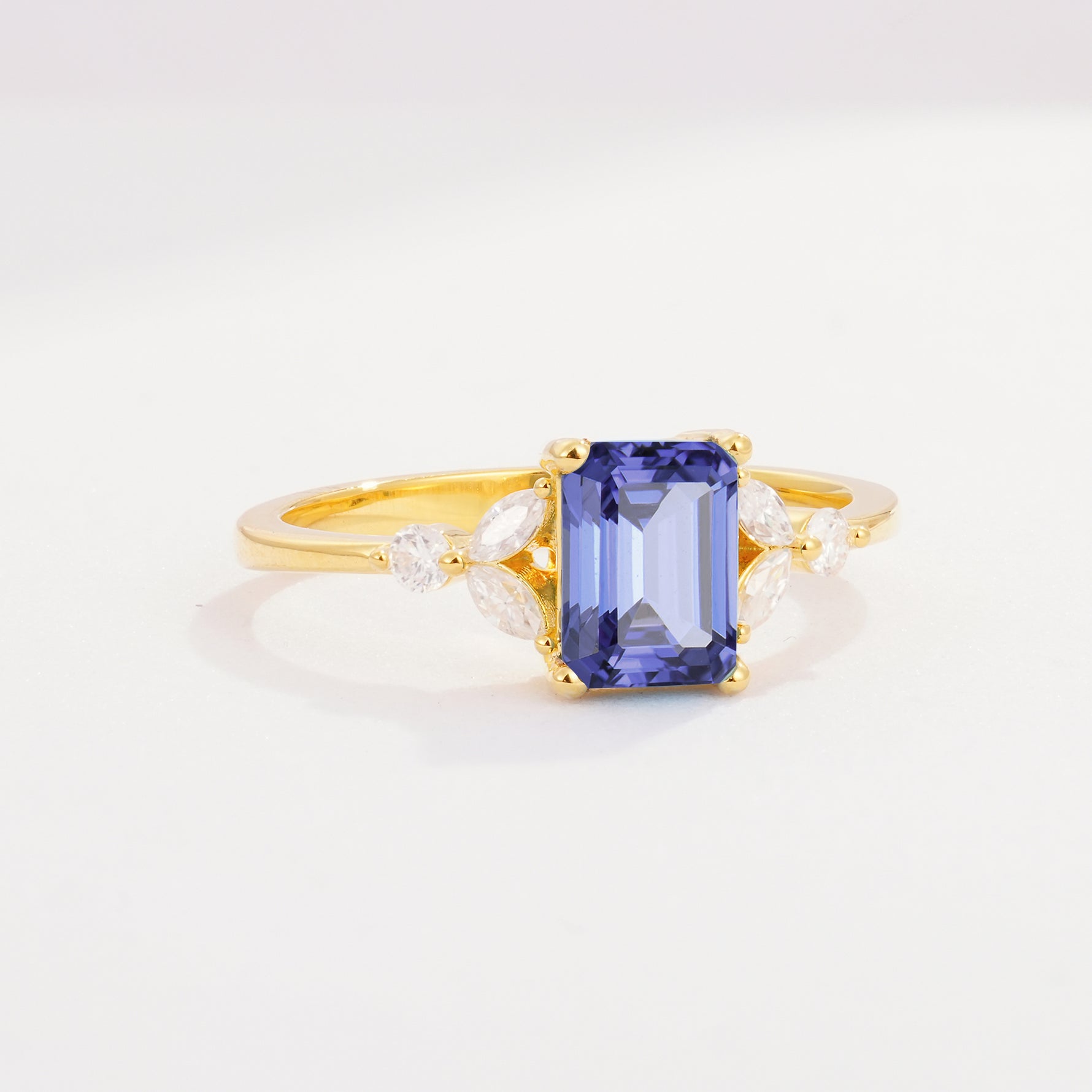 SR09245 Tanzanite Ring - White-Gold