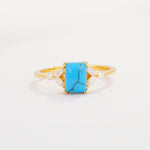 SR09245 Turquoise Ring - Yellow-Gold