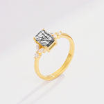 SR09245 Black Rutilated Quartz Ring - Additional view